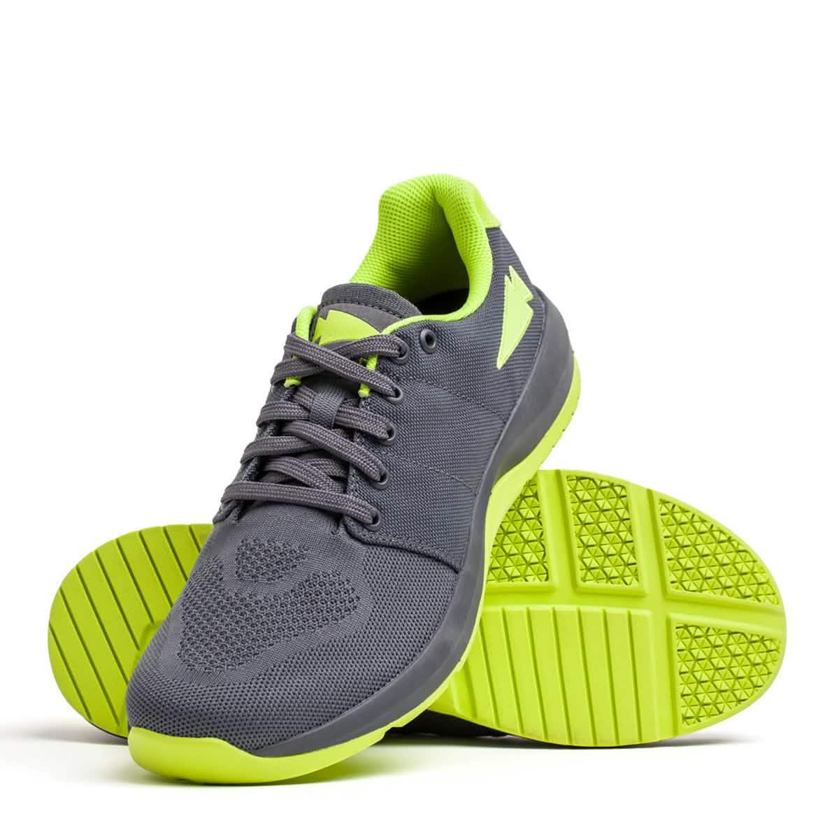 Men's Ballistic Trainers - Wolf Grey + Acid Lime - Image 4