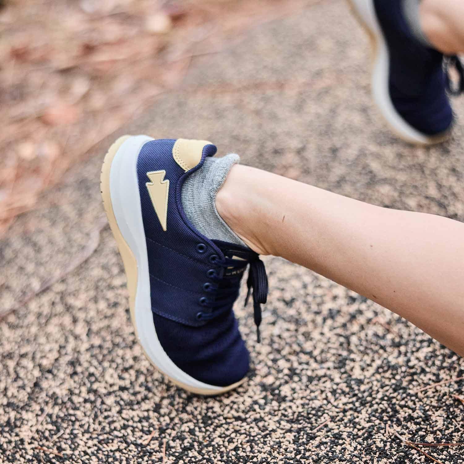 Women's Ballistic Trainers - Navy + White + Gold - Image 3